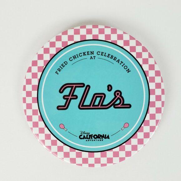2 Disney Buttons Pins Fried Chicken Celebration Flo's Plaza Inn DCA Disneyland - Picture 4 of 7